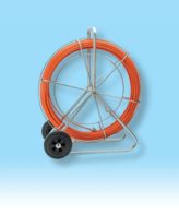 Sonda passacavo in fibra di vetro rivestita in PP su avvolgitore carrellato Ø 11mm 120 metri