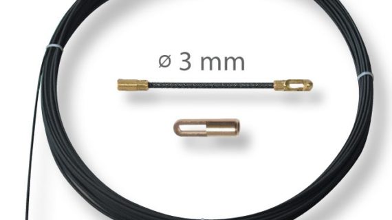 Sonda passacavo in fibra di vetro rivestita in PP con accessori intercambiabili M5 Ø 3mm 10 metri